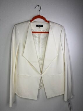 Nine West Cream Open-Front Tailored Blazer